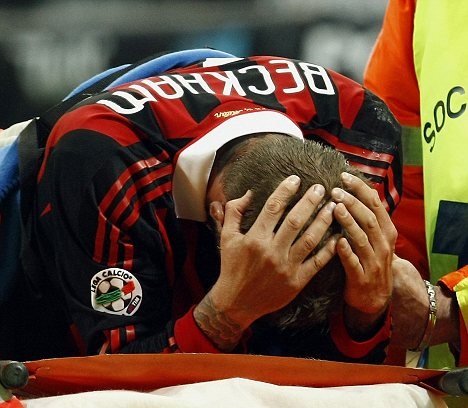David Beckham Milan Injury Nationalturk David Beckham in tears after agony of tearing Achilles tendon