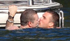 George Michael seen kissing his new pair