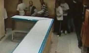 Security camera image of last may's escape that saw 53 inmates escape with fake police officers to escort them out of the in the northern state of Zacatecas / Mexico