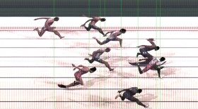 Photo Finish of Mens 60 Meter Hurdles Final of the IAAF World Indoor Athletics Championship held in Doha