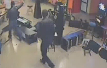Italian mafia attack bowling alley - nationalturk Images of CCTV footage where masked and armed men thought to be members of an Italian god father wreck havoc in a bowling and arcade.