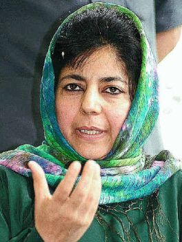 PDP president and lawmaker Mehbooba Mufti who led the Human Rights protests today.