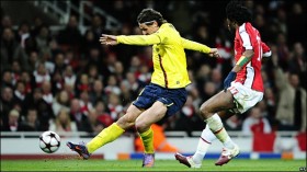 Ibrahimovic scoring second goal of the night - photo by: AP