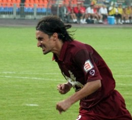 Hasan Kabze celebrating after scoring when playing with Rubin Kazan