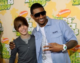 Justin Bieber with Usher who helped the teenage star to become a household name