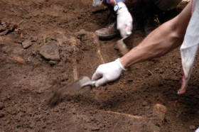 Scientists at one of the dig site in Erzurum where skeletons of massacred Muslim Turks were found.