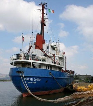 The Rachel Corrie Cargo ship which has been intercepted by Israeli soldiers. - Photo by : AP