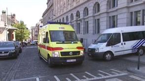 ambulance in front of court