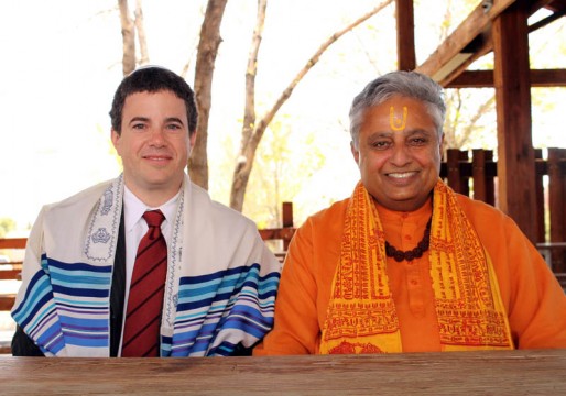 Hindu statesman Rajan Zed (right) and Rabbi Jonathan Freirich.