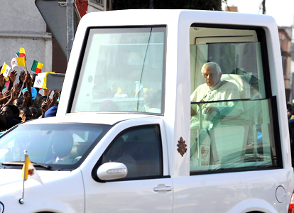 Buckle up Pope! Germans can see you in your fancy Popemobile 