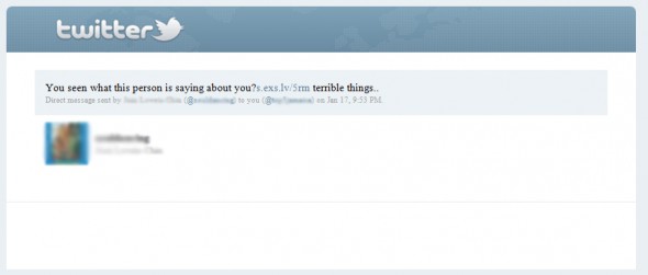 Latest Twitter Scam: You seen what this person is saying about you ? is a virus