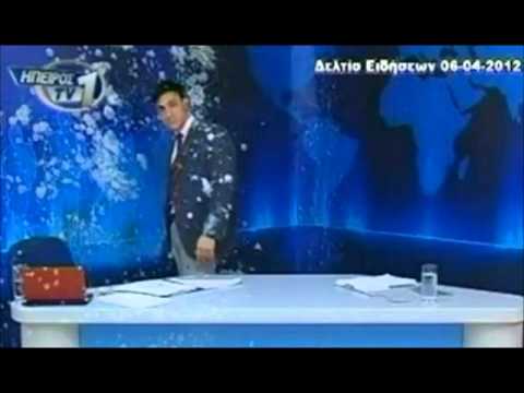 TV host in Greece eggnogged over neo-Nazi guest Video TV host in Greece eggnogged over neo-Nazi guest Video