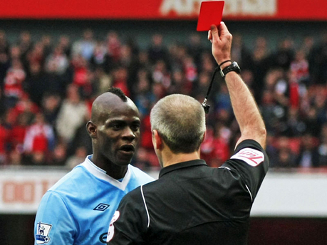Balotelli saw his last red card and played his last game for Manchester City