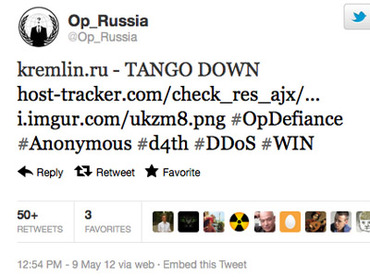 Anonymous hacks again, targets Russia's Kremlin