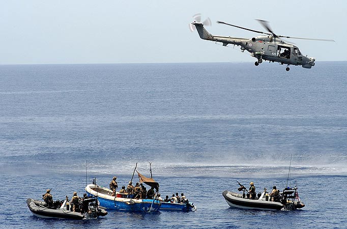 Somali pirates raided by EU naval forces for the first time