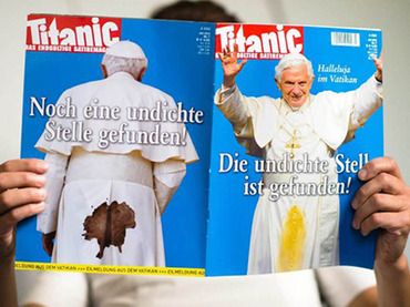 German humour at its best ! Papa leaks ..says the title of German Satirical Magazine Titanic in their cover of July issue German humour at its best ! Papa leaks ..says the title of German Satirical Magazine Titanic in their cover of July issue