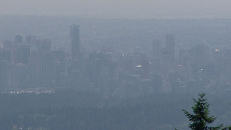 Foggy British Columbia skies caused by eastern Russian massive forest wildfires foggy British Columbia skies caused by eastern Russian massive forest wildfires
