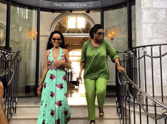 Oprah Winfrey & Rihanna hang out together in Barbados Oprah Winfrey & Rihanna hang out together in Barbados