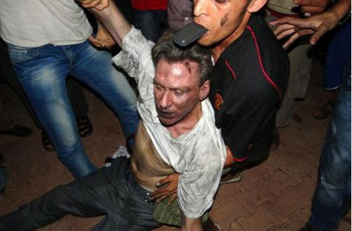 Final moments of Chris Stevens, Us ambassador to Libya. He died of wounds after mob and Islamist attacked Ud embassy in Benghazi with rocket launchers
