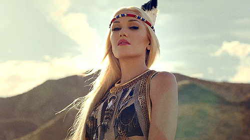 Gwen Stefani from No Doubt's recent video  : I abuse Indians because Indian headdresses are so cool ! 