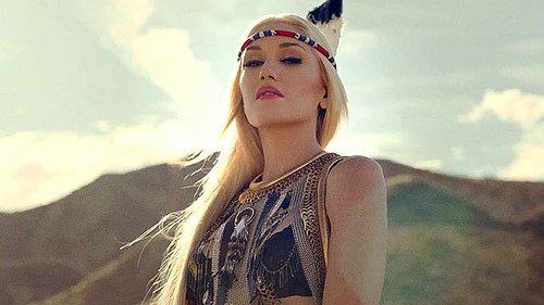 Gwen Stefani from No Doubt's recent video : I abuse Indians because Indian headdresses are so cool ! Gwen Stefani from No Doubt's recent video : I abuse Indians because Indian headdresses are so cool !