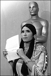 Sacheen Littlefeather, denying the Oscar statue on behalf of Marlon Brando in 1973: USA unfortunately never learns from its mistakes