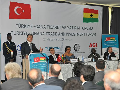 The Turkey-Ghana Trade and Investment Forum which was held in 2011 with both countries representatives in the Turkish capital Ankara