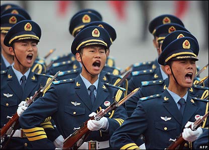 Chinese troops holding parade: File pic