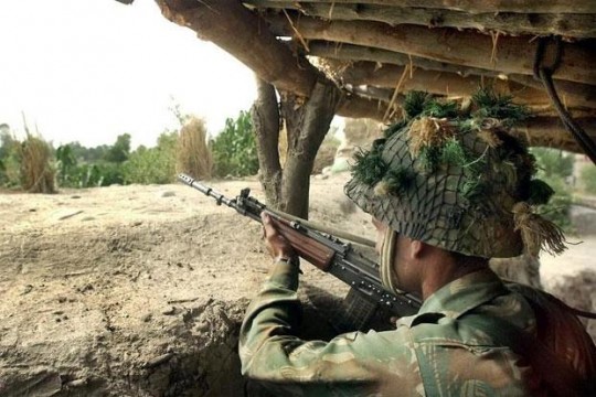 Indian soldier maintaining tight vigil along Line of Control. File Pic