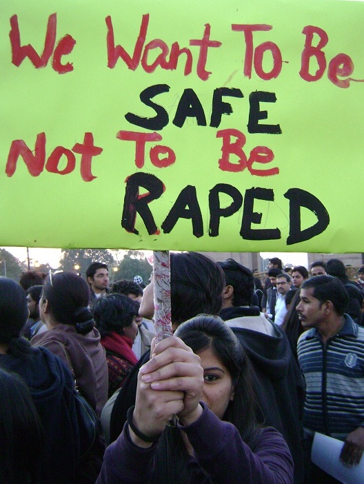 Women stage protest again rape in Indian capital. File pic