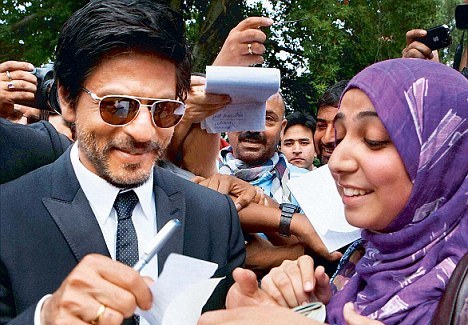 Shahrukh Khan signing autograph during visit to Kashmir. File Pic