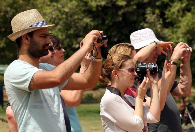 Foreign tourists clicking pictures in India: File pic