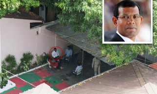 Former Maldives president Mohammed Nasheed (Inset) has taken refuge in Indian embassy in Male.