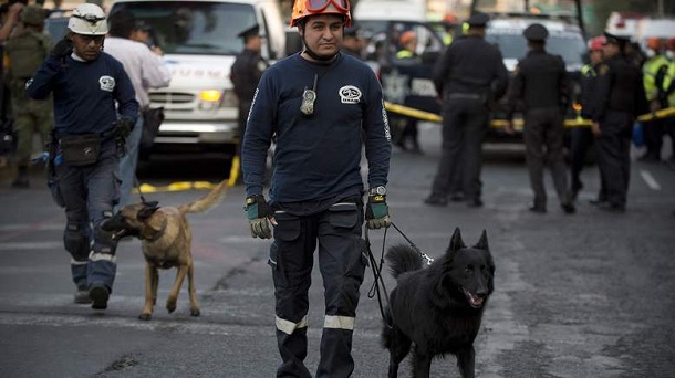Rescue workers head for the skyscraper that houses the headquarters of state-owned Mexican oil giant Pemex in Mexico City on January 31, 2013, following a blast inside the building. An explosion rocked the skyscraper, leaving up to now 14 dead and 40 injured, as a plume of black smoke billowed from the 54-floor tower, according to official sources. Rescue workers head for the skyscraper that houses the headquarters of state-owned Mexican oil giant Pemex in Mexico City on January 31, 2013, following a blast inside the building. An explosion rocked the skyscraper, leaving up to now 14 dead and 40 injured, as a plume of black smoke billowed from the 54-floor tower, according to official sources.