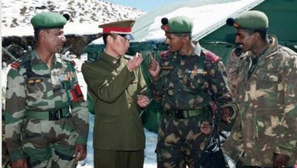 Indian and Chinese soldiers point fingers at each other: File Pic