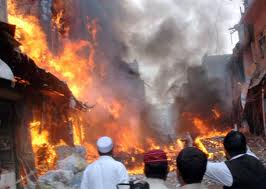 Fire caused by blast in Pakistan: File Pic
