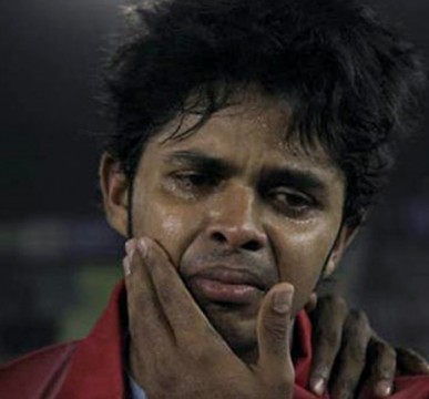 Indian cricketer S Sreesanth weeping: File Pic