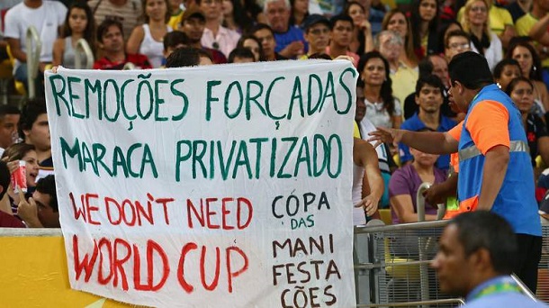 Spain v Tahiti: Group B - FIFA Confederations Cup Brazil 2013 Protests against World Cup 2014 Spain v Tahiti: Group B - FIFA Confederations Cup Brazil 2013 Protests against World Cup 2014