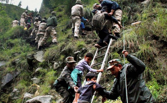 Indian soldiers evacuate people from Uttarakhand. File Pic