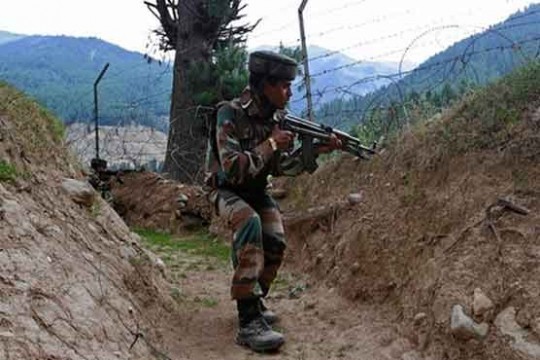 Indian soldiers patrolling LoC. File Pic