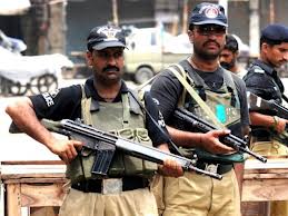 Policemen maintaining vigil in Pakistan. File Pic