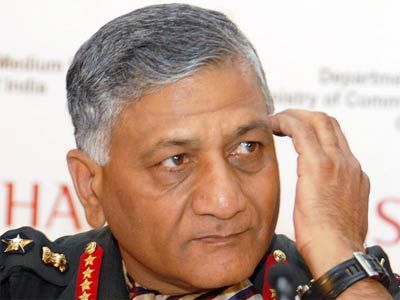 Former Indian army chief V K Singh: File Pic