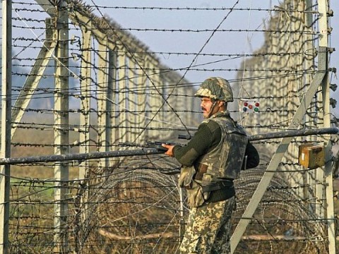 Indian soldier patrols border with Pakistan. File Pic