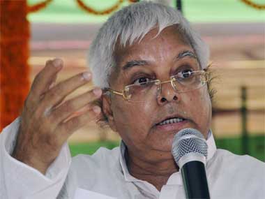 Indian politician Lalu Prasad Yadav. File Pic