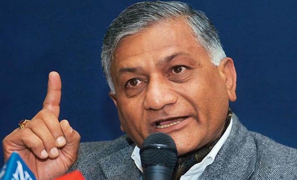Former Indian army chief V K Singh. File Pic