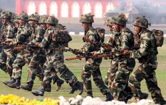 Indian soldiers conducting military drills. File Pic