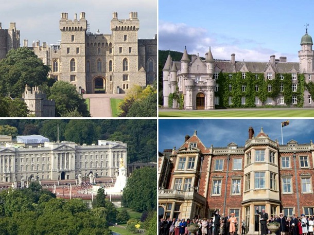 British Royal estates, Windsor Castle,Balmoral Castle (Scotland),Buckingham Palace and Sandringham Palace British Royal estates, Windsor Castle,Balmoral Castle (Scotland),Buckingham Palace and Sandringham Palace
