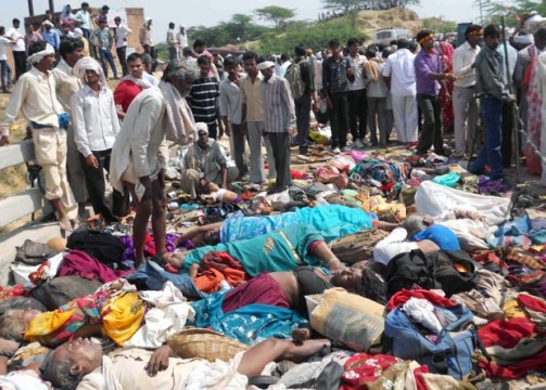 File picture of people killed in stampede in India. 