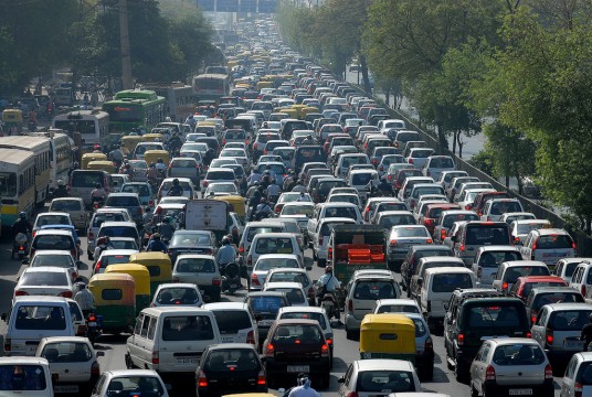 File pic of traffic jam in India.