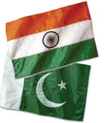 Flags of India and Pakistan.